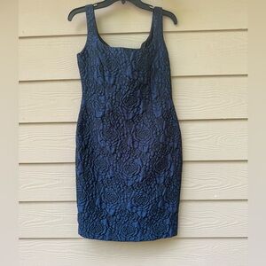 CH Carolina Herrera Elegant Blue Floral Dress